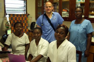 Fred with our wonderful bunch of OB nurses