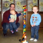 Dad's built a lego tower!