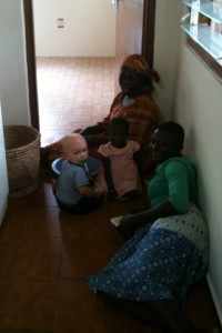 Our househelp having fun with Noah 