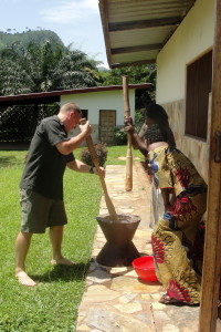 Fred helping make fufu