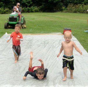 Slip 'n slide with cousins in IN
