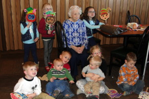 Great Grandma Dorothy and all the grandkids